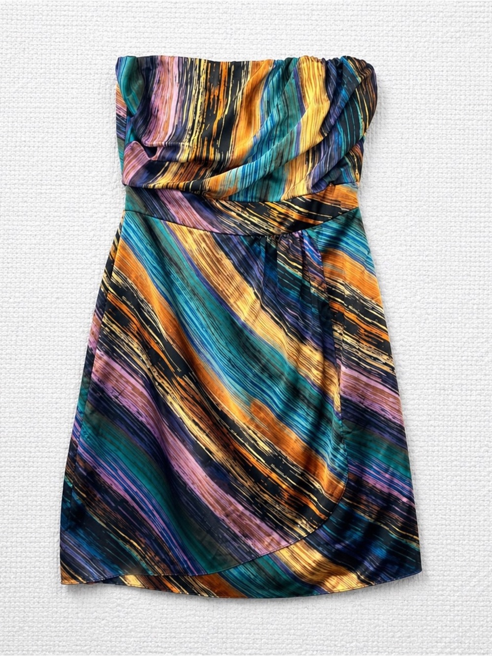 The Limited Strapless Dress Colorful Abstract Print Party Cocktail Dress